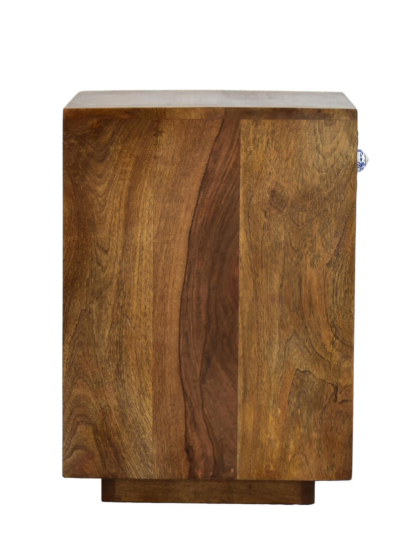 Lisa Carving Side/Bedside Table - Natural Brown - Image 6